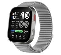 QJONSIU Strap Compatible with Amazfit Bip Max, Flexible Breathable Nylon Sport Replacement Band for All-Day Daily Use-Gray