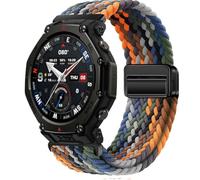 QJONSIU Strap Compatible with Amazfit T-Rex 3 Pro 48mm, Soft Breathable Braided Nylon Replacement Band with Strong Magnetic Buckle