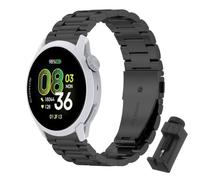 QJONSIU Strap Compatible with Coros Pace 4, Stainless Steel Metal Replacement Band, Waterproof Adjustable-Black