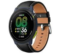QJONSIU Strap Compatible with Coros PACE Pro, Breathable Soft Leather Watch Replacement Band, Tang Buckle Design-Black