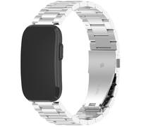 QJONSIU Strap Compatible with Garmin CIRQA, Stainless Steel Metal Replacement Band, Waterproof Adjustable-Silver