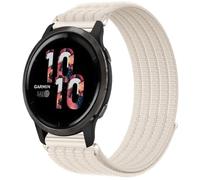QJONSIU Strap Compatible with Garmin Venu 2 43mm, Soft Breathable Sturdy Nylon Adjustable Replacement Band-white