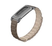 QJONSIU Strap Compatible with Google Fitbit Air, Built-in Strong Magnet, Soft Silicone Sport Replacement Band, Adjustable Magnetic Clasp-Brown