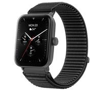 QJONSIU Strap Compatible with Hama Smartwatch 6010, Flexible Breathable Nylon Sport Replacement Band for All-Day Daily Use-Black