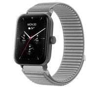 QJONSIU Strap Compatible with Hama Smartwatch 6010, Flexible Breathable Nylon Sport Replacement Band for All-Day Daily Use-Gray