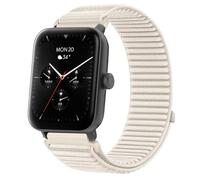 QJONSIU Strap Compatible with Hama Smartwatch 6010, Flexible Breathable Nylon Sport Replacement Band for All-Day Daily Use-White