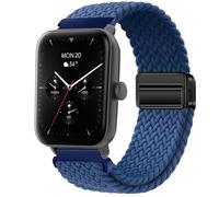 QJONSIU Strap Compatible with Hama Smartwatch 6010, Soft Breathable Braided Nylon Replacement Band with Strong Magnetic Buckle-blue