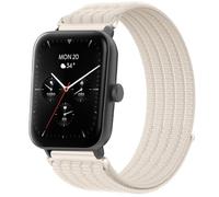 QJONSIU Strap Compatible with Hama Smartwatch 6010, Soft Breathable Sturdy Nylon Adjustable Replacement Band-white