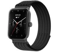 QJONSIU Strap Compatible with Hama Smartwatch 6010, Soft Breathable Sturdy Nylon Adjustable Replacement Band-black