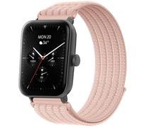 QJONSIU Strap Compatible with Hama Smartwatch 6010, Soft Breathable Sturdy Nylon Adjustable Replacement Band-pink