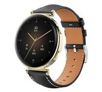 QJONSIU Strap Compatible with Hama Smartwatch 7000, Breathable Soft Leather Watch Replacement Band, Tang Buckle Design-Black