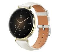 QJONSIU Strap Compatible with Hama Smartwatch 7000, Breathable Soft Leather Watch Replacement Band, Tang Buckle Design-White