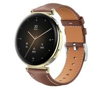 QJONSIU Strap Compatible with Hama Smartwatch 7000, Breathable Soft Leather Watch Replacement Band, Tang Buckle Design-Brown