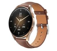 QJONSIU Strap Compatible with Hama Smartwatch 8900 1,32, Breathable Soft Leather Watch Replacement Band, Tang Buckle Design-Brown