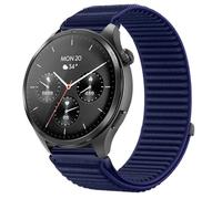 QJONSIU Strap Compatible with Hama Smartwatch 9000, Flexible Breathable Nylon Sport Replacement Band for All-Day Daily Use-Blue