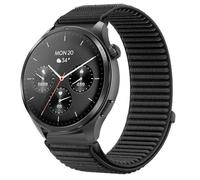 QJONSIU Strap Compatible with Hama Smartwatch 9000, Flexible Breathable Nylon Sport Replacement Band for All-Day Daily Use-Black