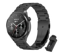 QJONSIU Strap Compatible with Hama Smartwatch 9000, Stainless Steel Metal Replacement Band, Waterproof Adjustable-Black