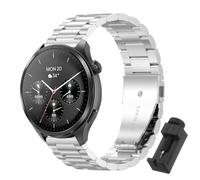 QJONSIU Strap Compatible with Hama Smartwatch 9000, Stainless Steel Metal Replacement Band, Waterproof Adjustable-Silver