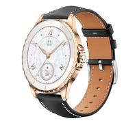 QJONSIU Strap Compatible with Honor Choice Watch 2e, Breathable Soft Leather Watch Replacement Band, Tang Buckle Design-Black