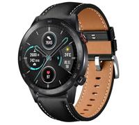 QJONSIU Strap Compatible with Honor Magic Watch 2 Pro 46mm, Breathable Soft Leather Watch Replacement Band, Tang Buckle Design-Black