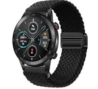 QJONSIU Strap Compatible with Honor Magic Watch 2 Pro 46mm, Soft Breathable Braided Nylon Replacement Band with Strong Magnetic Buckle-black