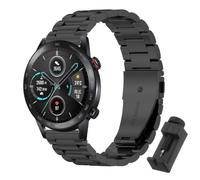 QJONSIU Strap Compatible with Honor Magic Watch 2 Pro 46mm, Stainless Steel Metal Replacement Band, Waterproof Adjustable-Black