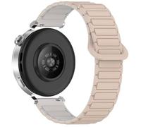 QJONSIU Strap Compatible with Honor Watch 6, Built-in Strong Magnet, Soft Silicone Sport Replacement Band, Adjustable Magnetic Clasp-Ivory white