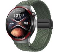 QJONSIU Strap Compatible with Huawei Watch 4 Pro Space Edition, Soft Breathable Braided Nylon Replacement Band with Strong Magnetic Buckle-green