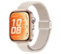QJONSIU Strap Compatible with Huawei Watch Fit 5/Fit 5 Pro, Soft Breathable Braided Nylon Replacement Band with Strong Magnetic Buckle-white