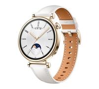QJONSIU Strap Compatible with Huawei Watch GT 5 41mm, Breathable Genuine Leather Watch Strap, Tang Buckle Design, White