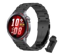 QJONSIU Strap Compatible with Huawei Watch GT Runner 2, Stainless Steel Metal Replacement Band, Waterproof Adjustable-Black