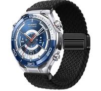 QJONSIU Strap Compatible with Huawei Watch Ultimate 2, Soft Breathable Braided Nylon Replacement Band with Strong Magnetic Buckle-black