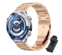 QJONSIU Strap Compatible with Huawei Watch Ultimate 2, Stainless Steel Metal Replacement Band, Waterproof Adjustable-Black