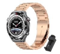 QJONSIU Strap Compatible with Huawei Watch Ultimate, Stainless Steel Metal Replacement Band, Waterproof Adjustable-Black