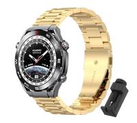 QJONSIU Strap Compatible with Huawei Watch Ultimate, Stainless Steel Metal Replacement Band, Waterproof Adjustable-Black