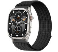 QJONSIU Strap Compatible with Kospet Magic P10, Soft Breathable Sturdy Nylon Adjustable Replacement Band-black