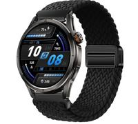 QJONSIU Strap Compatible with Kospet Magic R10, Soft Breathable Braided Nylon Replacement Band with Strong Magnetic Buckle-black