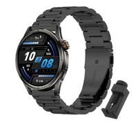 QJONSIU Strap Compatible with KOSPET Magic R10, Stainless Steel Metal Replacement Band, Waterproof Adjustable-Black