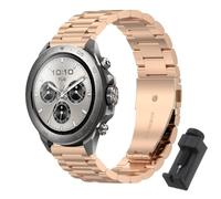 QJONSIU Strap Compatible with Mibro Watch GS Explorer S, Stainless Steel Metal Replacement Band, Waterproof Adjustable-RG