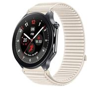 QJONSIU Strap Compatible with OnePlus Watch 2, Flexible Breathable Nylon Sport Replacement Band for All-Day Daily Use-White