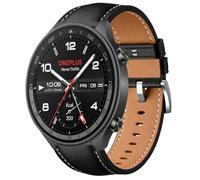 QJONSIU Strap Compatible with OnePlus Watch 2R, Breathable Soft Leather Watch Replacement Band, Tang Buckle Design-Black