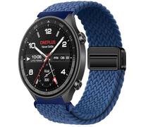 QJONSIU Strap Compatible with OnePlus Watch 2R, Soft Breathable Braided Nylon Replacement Band with Strong Magnetic Buckle-blue