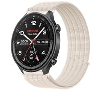 QJONSIU Strap Compatible with OnePlus Watch 2R, Soft Breathable Sturdy Nylon Adjustable Replacement Band-white