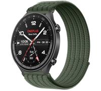 QJONSIU Strap Compatible with OnePlus Watch 2R, Soft Breathable Sturdy Nylon Adjustable Replacement Band-green