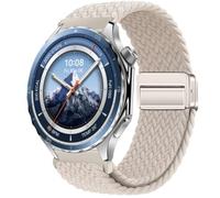 QJONSIU Strap Compatible with OnePlus Watch 3, Soft Breathable Braided Nylon Replacement Band with Strong Magnetic Buckle-white