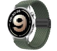 QJONSIU Strap Compatible with OnePlus Watch Lite, Soft Breathable Braided Nylon Replacement Band with Strong Magnetic Buckle-green