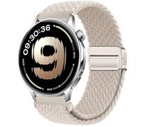 QJONSIU Strap Compatible with OnePlus Watch Lite, Soft Breathable Braided Nylon Replacement Band with Strong Magnetic Buckle-white