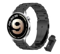 QJONSIU Strap Compatible with OnePlus Watch Lite, Stainless Steel Metal Replacement Band, Waterproof Adjustable-Black