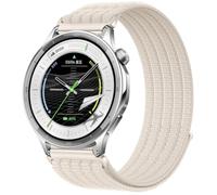 QJONSIU Strap Compatible with OPPO Watch S, Soft Breathable Sturdy Nylon Adjustable Replacement Band-white