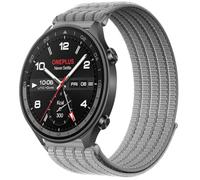 QJONSIU Strap Compatible with OPPO Watch Sport, Soft Breathable Sturdy Nylon Adjustable Replacement Band-gray